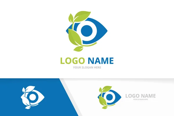 Logotipo de beleza olho vetor. Modelo de design de logotipo de visão de natureza criativa. — Vetor de Stock