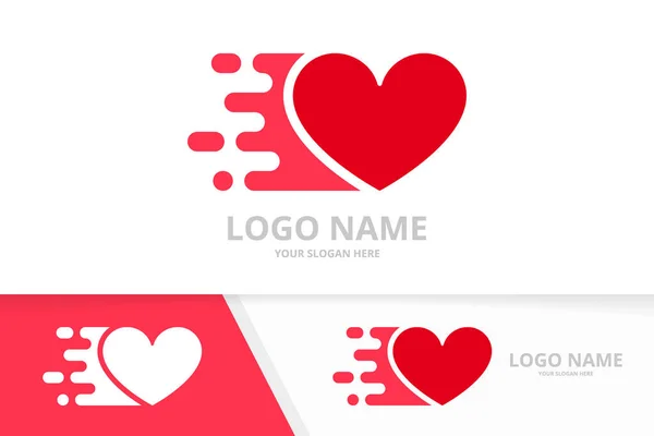Vektor snabb hjärta logotyp kombination. Snabb kärlek logotyp design mall. — Stock vektor
