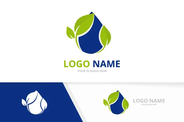 Organik damlacık logo kombinasyonu. Su dağıtım logoti tasarım şablonu. — Stok Vektör