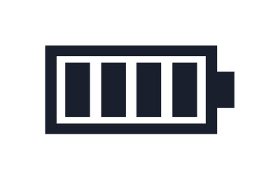 Tam batarya siyah ikonu. Güç bataryası, biriktirici sembol