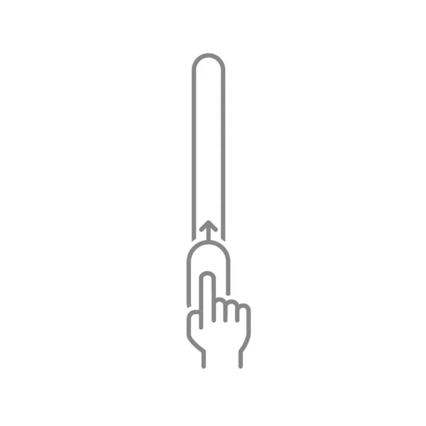 Omhoog veeg vooruitgang balk pictogram. Handschakelaar design element. Vergrendelen en ontgrendelen symbool. — Stockvector