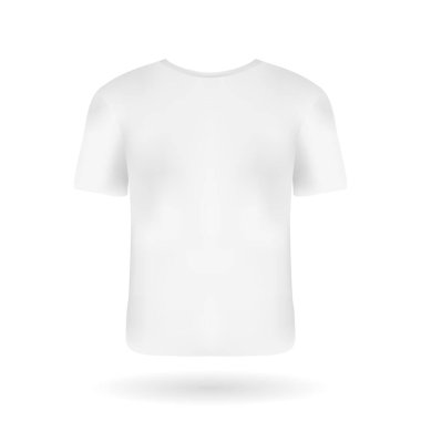 Tasarımınız için gerçekçi arka plan tişört tasarımı şablonu. Kısa kollu beyaz sporcu tişörtü. Şirket logosu sunumu için günlük kıyafet şablonu tasarımı