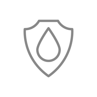 İkonlu koruyucu kalkan. Güvenli su, korunmuş su, filtrelenmiş