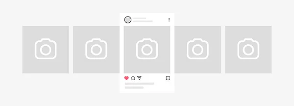 Kyiv, Ukraine - August 1, 2021: Interface carousel post as Instagram. Instagram carousel post mockup template. Social network ads design — Stock Vector