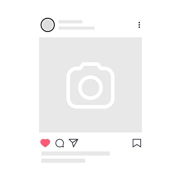 Kyiv, Ukraine - August 1, 2021: Instagram post feed mockup template. Interface photo frame as Instagram. — Stock Vector