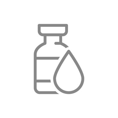Damlama çizgisi ikonlu tıbbi ampul. Aşı, bağışıklık, serum, kolektif bağışıklık sembolü