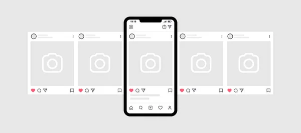 Kyiv, Ukrayna - 1 Ağustos 2021: Instagram atlıkarıncalı akıllı telefon. Instagram arayüzü atlıkarınca gönderme şablonu.