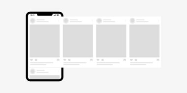 Atlıkarınca arayüzlü akıllı telefon. Atlıkarınca arayüzü model şablonu. Sosyal ağ reklamları