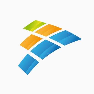 Vektör logo tasarım öğesi. Soyut, degrade, kare