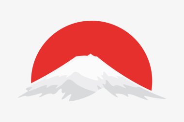 Vektör logo tasarım öğesi. Dağ, Japonya doğa