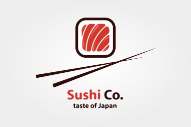 Vektör logo tasarım öğesi. Suşi, Restoran, Japonca