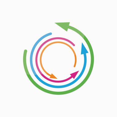 Vektör logo tasarım öğesi. Ok, işaretçi, daire