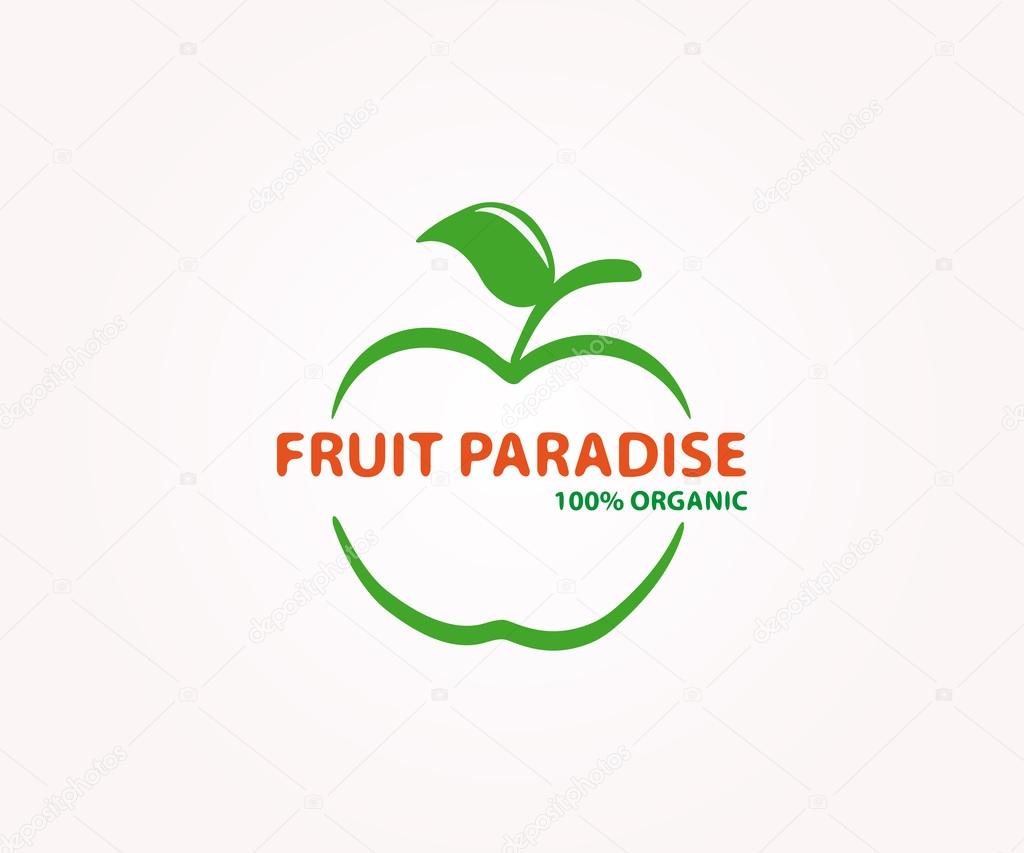 Vector logo design element. Apple, fruit, eco