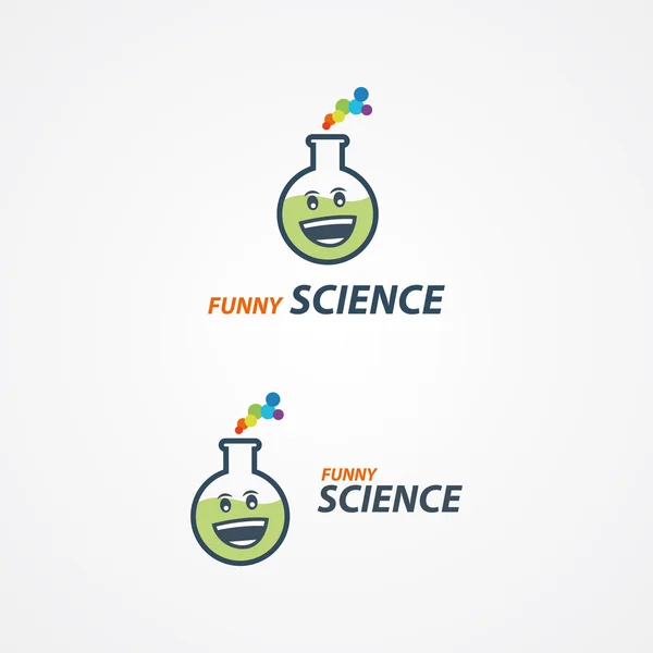 Amuzant vector de logo știință — Vector de stoc