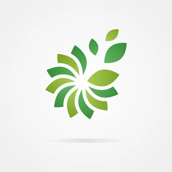 Logo kombinasi dari bunga dan daun . - Stok Vektor