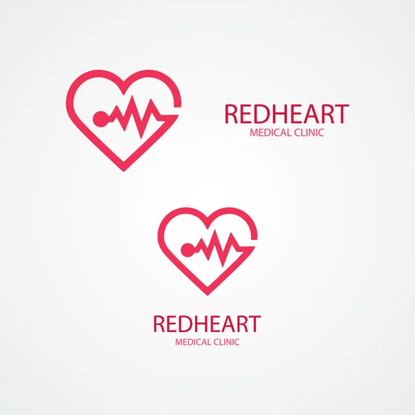 Combination of heart and pulse logo — Stock Vector