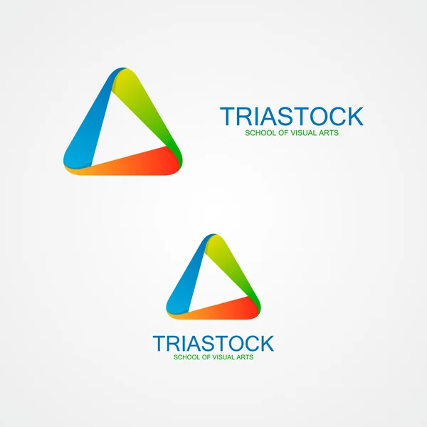 Logo astratto del disegno del triangolo — Vettoriale Stock