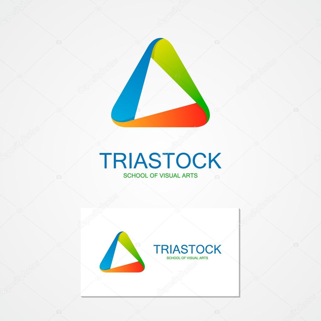 Set of unusual  triangle  logo