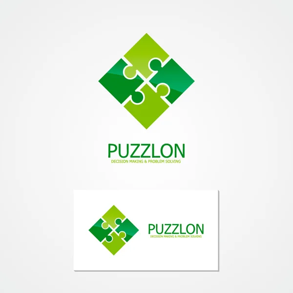 Vector puzzle design logo — Stock Vector