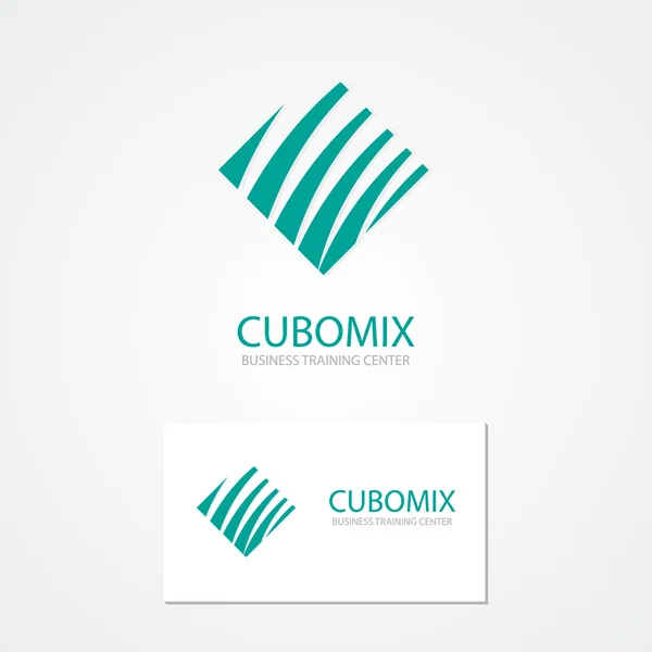 Logo met een combinatie van kubus en golven — Stockvector