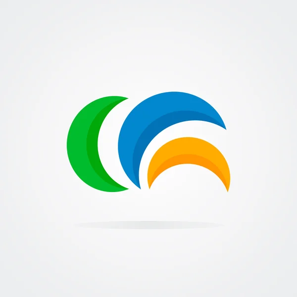 Logotipo de diseño semicírculo abstracto — Vector de stock