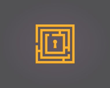 Renkli soyut labirent logosu