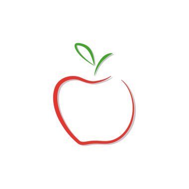 İzole vektör Kırmızı elma logosu.