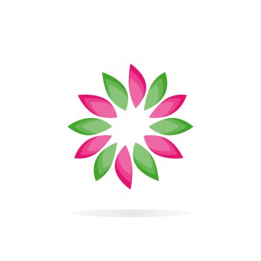 Güzel çiçek vektör logosu