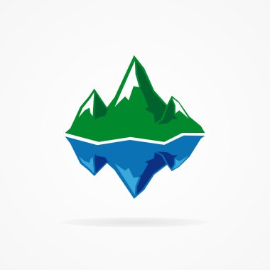 Vektör logo dağ ve buzdağı