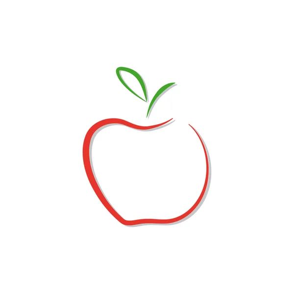 Vector red apple logo isolated. — Stock Vector