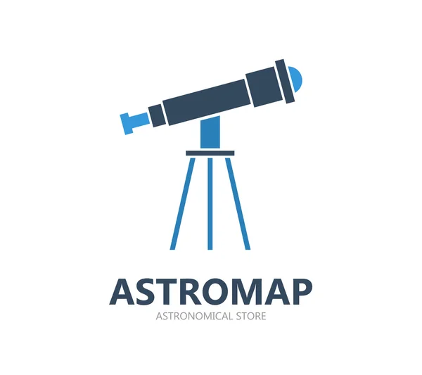 Logo vettoriale telescopio o icona simbolo — Vettoriale Stock