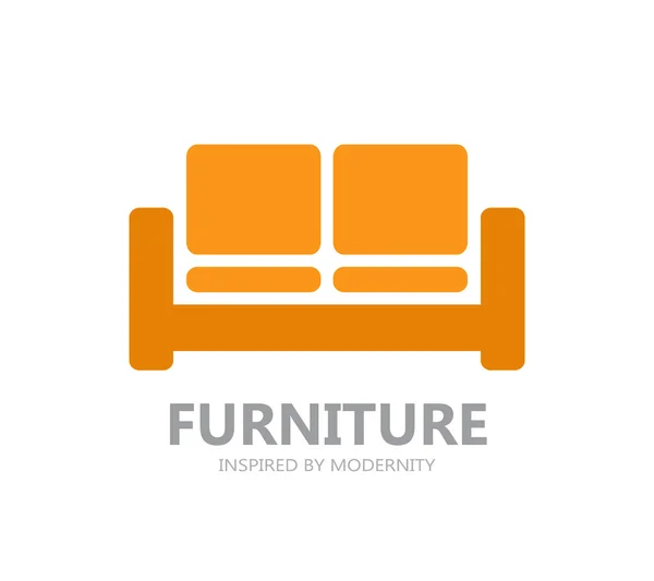 Logotipo de los muebles del sofá o icono símbolo — Vector de stock
