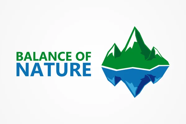 Balance of nature. Mountain and iceberg — Stock Vector