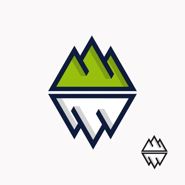 Logotipo de la montaña y el iceberg — Vector de stock