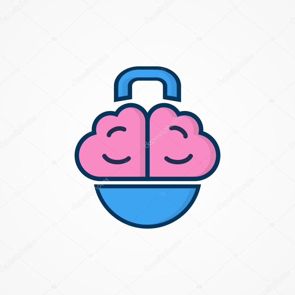 Logo with a combination of brain and weight