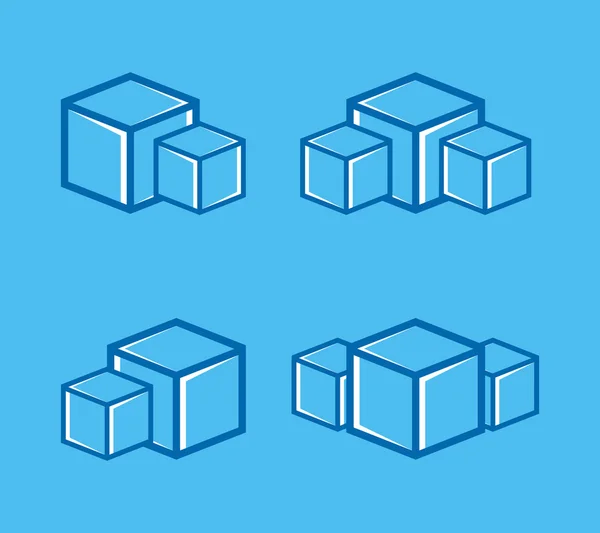 Vector cubo de hielo logotipo o símbolo icono — Vector de stock