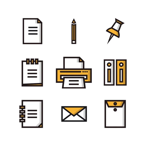 Business and office icon set — Stock Vector