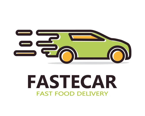 Logo vecteur de voiture de livraison rapide — Image vectorielle