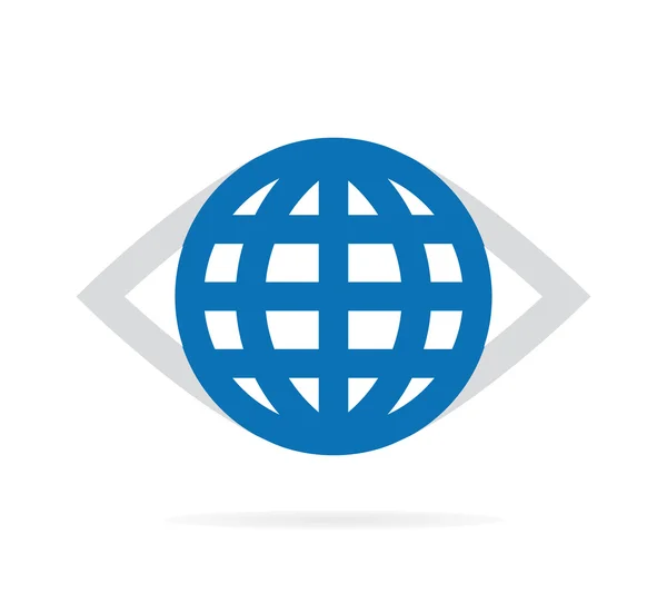 Wereld oog logo — Stockvector