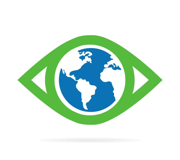 Vector wereld oog logo — Stockvector