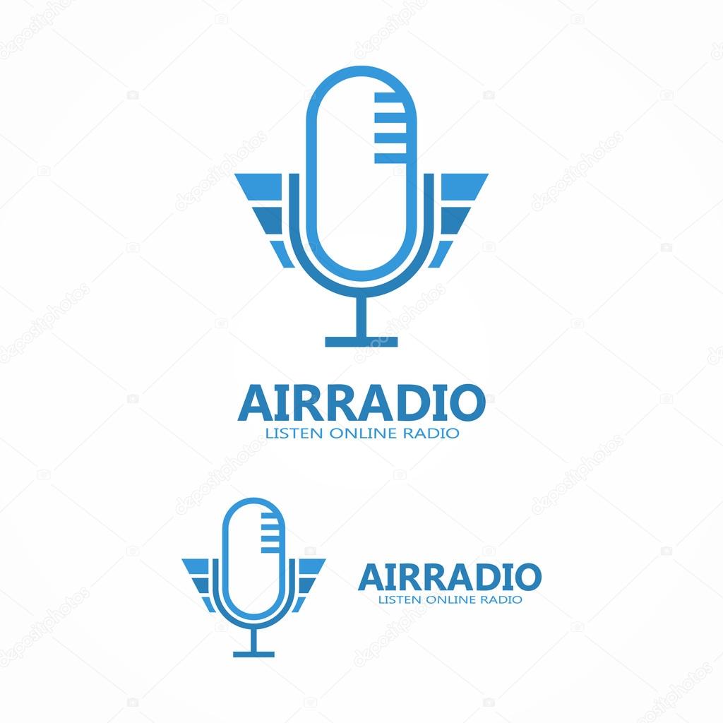 Vector microphone icon or logo