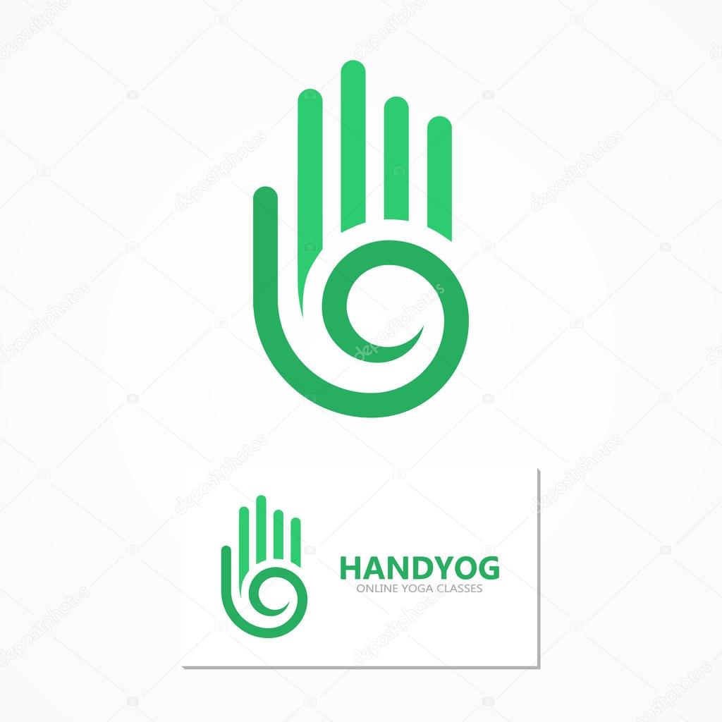 Vector logo or icon hand with a spiral 