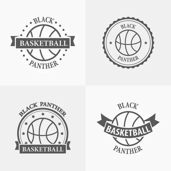 Emblemas y símbolos del equipo de baloncesto deportivo. Baloncesto, deporte, logo — Archivo Imágenes Vectoriales