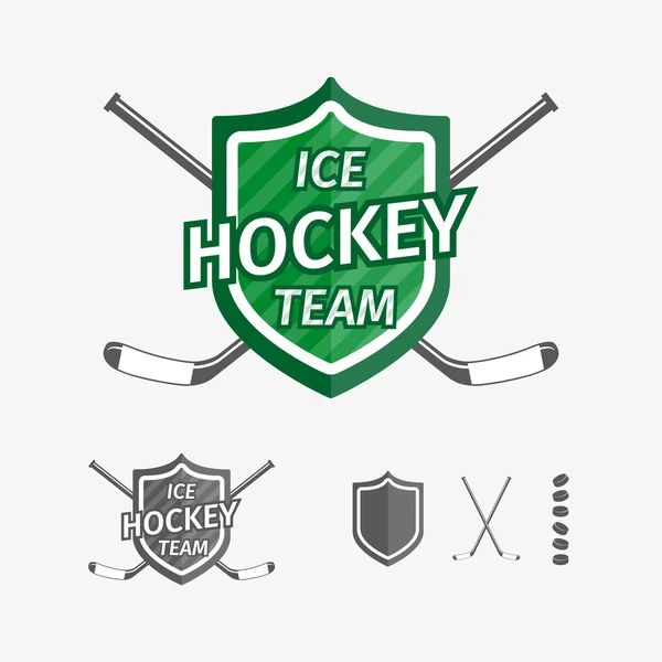 Hockey sports emblems and symbols for team logo. Ice hockey, logo — Stock Vector