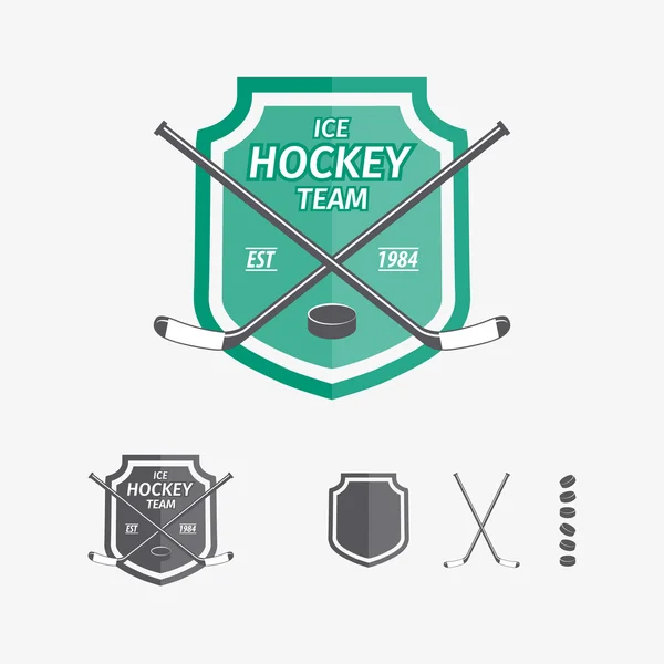 Hockey Sport Embleme und Symbole für das Team-Logo. Hockey, Spiel, Sport — Stockvektor