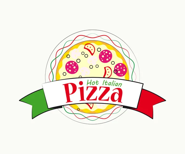 Logo italienische Pizza für Café und Restaurant. — Stockvektor