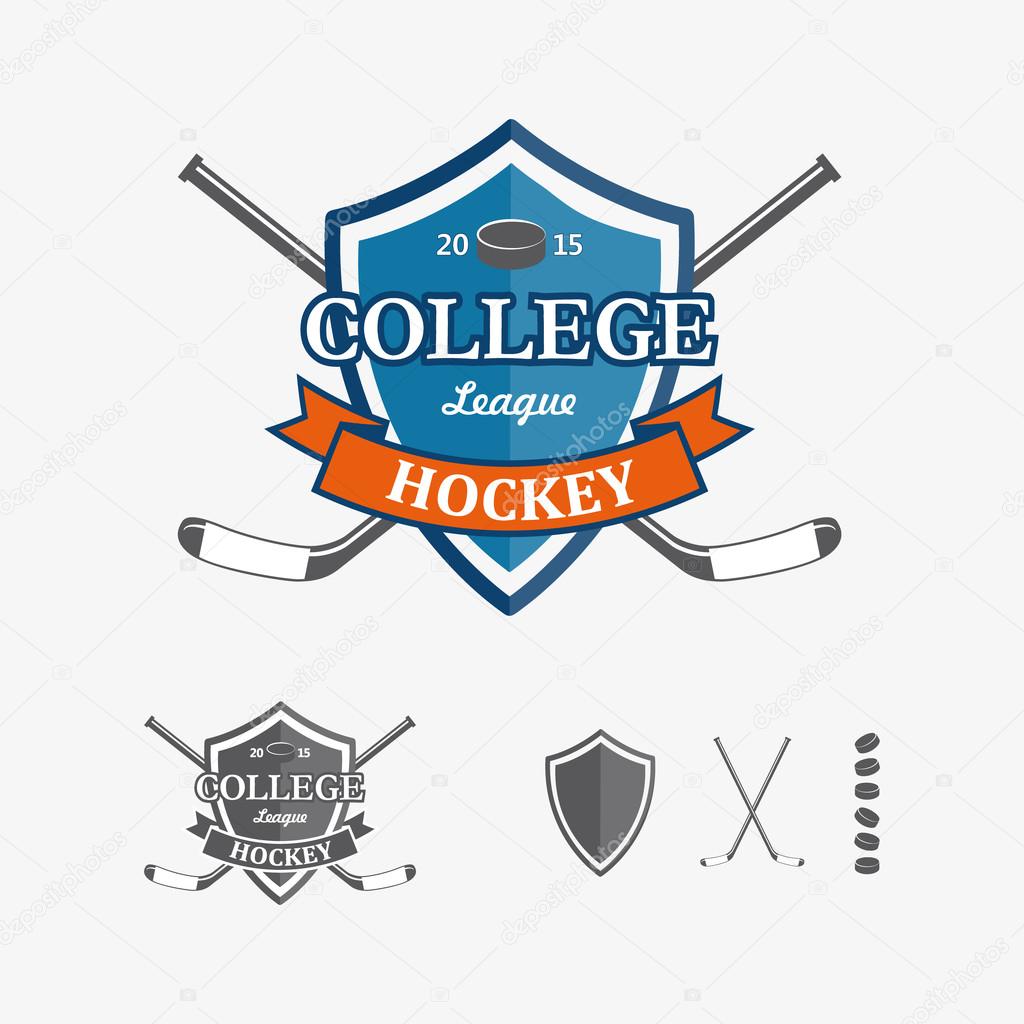 Hockey sports emblems and symbols for team logo. Hockey, sport, logo