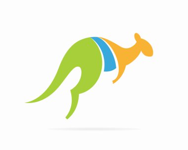 Vektör kanguru logo vektör tasarım şablonu 