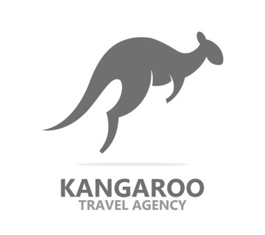 Vektör kanguru simgesini veya logosu