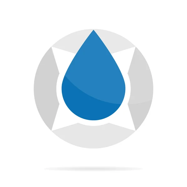 Vektor-Logo Kombination aus Kompass und Wassertropfen — Stockvektor